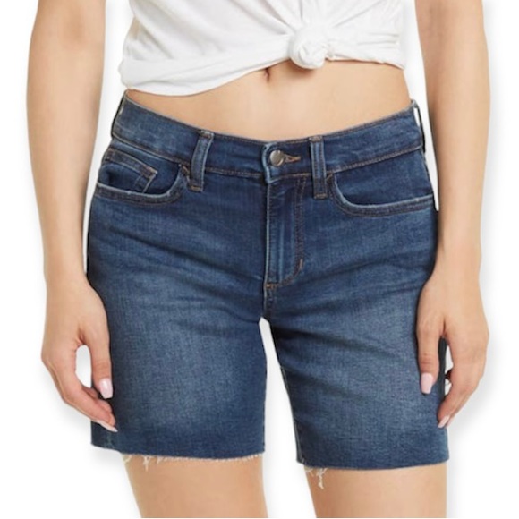 JOE’S JEAN Bermuda Shorts Raw Hem Dark Denim Cut Off Jean Shorts NWT - Picture 8 of 8